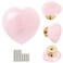 Malimali Rose Quartz Heart Cabinet Knobs Pink Crystal Dresser Drawer Pulls for Girls Cute Gold Knobs for Bifold Closet Door Cupboard Kitchen Bathroom