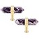 Rockcloud Pack of 2 Crystal Point Stone Drawer Knobs with Screws Cabinet Knob Cupboard Pull Handle Home Decoration Amethyst