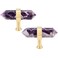 Rockcloud Pack of 2 Crystal Point Stone Drawer Knobs with Screws Cabinet Knob Cupboard Pull Handle Home Decoration Amethyst