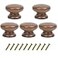 Mysummer 5 Pack Round Wood Drawer Knobs Walnut Finished Kitchen Cabinet Pulls Handles Hardware for Kitchen Cabinets Furniture Dresser Wardrobe Cupboard Drawer Pulls Knobs 33x25mm13x098inchDiaxH