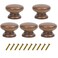 Mysummer 5 Pack Round Wood Drawer Knobs Walnut Finished Kitchen Cabinet Pulls Handles Hardware for Kitchen Cabinets Furniture Dresser Wardrobe Cupboard Drawer Pulls Knobs 33x25mm13x098inchDiaxH