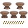 Mysummer 5 Pack Round Wood Drawer Knobs Walnut Finished Kitchen Cabinet Pulls Handles Hardware for Kitchen Cabinets Furniture Dresser Wardrobe Cupboard Drawer Pulls Knobs 33x25mm13x098inchDiaxH