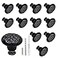 Biaungdo 12 Pcs Black Ceramic Vintage Round Drawer Knobs Retro Ceramic Dresser Knobs and Pulls for Cabinet Drawer Cupboard
