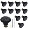 Biaungdo 12 Pcs Black Ceramic Vintage Round Drawer Knobs Retro Ceramic Dresser Knobs and Pulls for Cabinet Drawer Cupboard