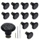 Biaungdo 12 Pcs Black Ceramic Vintage Round Drawer Knobs Retro Ceramic Dresser Knobs and Pulls for Cabinet Drawer Cupboard