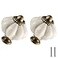 Zernmiarder Antique White Pumpkin Knobs 6 Pack Ceramic Cabinet Knobs Vintage Drawer Pulls Antique Dresser Pulls with Screws for Closet Drawer Cupboard Cabinet and DIY Home Project