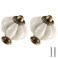 Zernmiarder Antique White Pumpkin Knobs 6 Pack Ceramic Cabinet Knobs Vintage Drawer Pulls Antique Dresser Pulls with Screws for Closet Drawer Cupboard Cabinet and DIY Home Project
