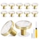 Cionyce 12 Pack Gold Knobs for Dresser Drawers Brass Dresser Knobs Round Cabinet Knobs for Kitchen Cabinet Cupboard Door Decorative Furniture Hardware 114 Diameter White