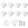 OctinPris White Cabinet Knobs 10 Pack White Ceramic Knobs Round Drawer Closet Door Pull Knobs 32mm126 for Dresser Kitchen Cupboard Bathroom Wardrobe with 3Sized Screws