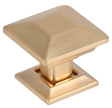 Southern Hills 5pc Brushed Gold Knobs for Kitchen Cabinets and Drawers Square Pulls for Dresser Drawers and Furniture 5 Pack