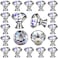 Hotop 30 Pieces Crystal Drawer Knobs Clear 30mm Diamond Crystal Dresser Knobs Glass Cabinet Pulls Handles with Screws for Kitchen Office Bathroom Cabinet Silver