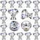 Hotop 30 Pieces Crystal Drawer Knobs Clear 30mm Diamond Crystal Dresser Knobs Glass Cabinet Pulls Handles with Screws for Kitchen Office Bathroom Cabinet Silver