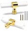 Cionyce 12 Pack Acrylic Cabinet Knobs Brushed Gold Drawers Knobs Clear Single Hole T Knobs for Dresser Drawers Kitchen Cabinet 315 Overall Length