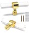 Cionyce 12 Pack Acrylic Cabinet Knobs Brushed Gold Drawers Knobs Clear Single Hole T Knobs for Dresser Drawers Kitchen Cabinet 315 Overall Length