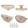 Malimali Unique White Agate Cabinet Knobs and Pulls Set of 4Knobs for Cabinets and Drawers Gold Dresser Knobs Bifold Door Knob for Closet Kitchen Cupboard