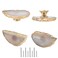 Malimali Unique White Agate Cabinet Knobs and Pulls Set of 4Knobs for Cabinets and Drawers Gold Dresser Knobs Bifold Door Knob for Closet Kitchen Cupboard