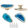 Malimali Unique Blue Agate Cabinet Knobs and Pulls Set of 4Knobs for Cabinets and Drawers Gold Dresser Knobs Bifold Door Knob for Closet Kitchen Cupboard