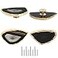Malimali Unique Black Agate Cabinet Knobs and Pulls Set of 4 Knobs for Cabinets and Drawers Gold Dresser Knobs Bifold Door Knob for Closet Kitchen Cupboard