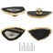 Malimali Unique Black Agate Cabinet Knobs and Pulls Set of 4 Knobs for Cabinets and Drawers Gold Dresser Knobs Bifold Door Knob for Closet Kitchen Cupboard
