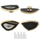 Malimali Unique Black Agate Cabinet Knobs and Pulls Set of 4 Knobs for Cabinets and Drawers Gold Dresser Knobs Bifold Door Knob for Closet Kitchen Cupboard