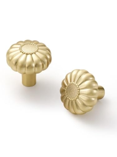 JIASENBAO Brushed Gold Cabinet Knobs 10 Pack Brass Drawer Pulls Kitchen Cupboard Bathroom Dresser Cabinet Hardware Handles Zinc Alloy