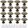 Moicstiy 16Pcs Antique Bronze Kitchen Cabinet Knobs Handle Pulls 30mm Vintage Round Drawer Knob Pulls for Dresser Cupboard Bathroom