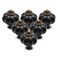 Seimneire 12pcs Black Vintage Ceramic Cabinet Knobs and Drawer Pulls with Mounting Screws