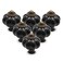 Seimneire 12pcs Black Vintage Ceramic Cabinet Knobs and Drawer Pulls with Mounting Screws