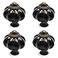 Seimneire 4pcs Black Vintage Ceramic Cabinet Knobs Dresser Drawer Door Pulls with Mounting Screws