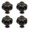 Seimneire 4pcs Black Vintage Ceramic Cabinet Knobs Dresser Drawer Door Pulls with Mounting Screws