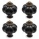 Seimneire 4pcs Black Vintage Ceramic Cabinet Knobs Dresser Drawer Door Pulls with Mounting Screws