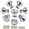 ROYBENS 30mm Kitchen Cabinet Knobs Drawer Pull Handle Hardware Crystal Clear Glass Round Diamond Shape Dresser Closet Bifold Door Bathroom Cupboard Desk Nightstand Bookcase Furniture Drawer Knob Set 8