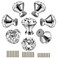 ROYBENS 30mm Kitchen Cabinet Knobs Drawer Pull Handle Hardware Crystal Clear Glass Round Diamond Shape Dresser Closet Bifold Door Bathroom Cupboard Desk Nightstand Bookcase Furniture Drawer Knob Set 8