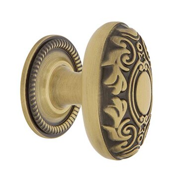 Nostalgic Warehouse Victorian Brass 1 34 Cabinet Knob with Rope Rose in Antique Brass