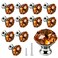ANJUU 10 Pcs 30mm Silver Plated Base Diamond Shape Crystal Glass Cabinet Knob Drawer Knob Pull Handle Used for Kitchen Dresser Door Cupboard Amber