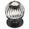 Cosmas 5 Pack 6812ORBC Oil Rubbed Bronze Cabinet Hardware Round Knob with Clear Glass 78 Diameter