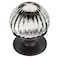 Cosmas 5 Pack 6812ORBC Oil Rubbed Bronze Cabinet Hardware Round Knob with Clear Glass 78 Diameter