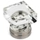 Cosmas 5 Pack 6578SNC Satin Nickel Cabinet Hardware Square Knob with Clear Glass 114 Square