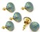 5MOONSUN5s Brass Door KnobsDrawer Pulls Dresser Door KnobsPull and Push Handle Knobs for Cabinets Wardrobes Kitchen CupboardsHandmade Classic Hardware Decor 38 mm Sky Blue Set of 6