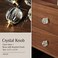JEREVER 4 Pack Glass Brass Knobs Vintage Crystal Drawer Pull Cabinet Handle for Dresser Kitchen Bathroom Gold Furniture Hardware Ball Shape