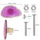 mookaitedecor Set of 4 Gold Plated Agate Slice Drawer Knobs Geode Stone Pull Handles Decorative Dresser Wardrobe Kitchen Cabinet Fuchsia