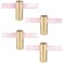 mookaitedecor Set of 4 Rose Quartz Crystal Wand Drawer Knobs and Pulls Stone Cabinet Knobs Brass Handles for Kitchen Dresser Door Decor