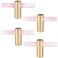 mookaitedecor Set of 4 Rose Quartz Crystal Wand Drawer Knobs and Pulls Stone Cabinet Knobs Brass Handles for Kitchen Dresser Door Decor