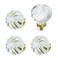 JEREVER 4 Pack Glass Brass Knobs Vintage Crystal Drawer Pull Cabinet Handle for Dresser Kitchen Bathroom Gold Furniture Hardware Spiral Shape
