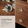 JEREVER 4 Pack Glass Brass Knobs Vintage Crystal Drawer Pull Cabinet Handle for Dresser Kitchen Bathroom Gold Furniture Hardware Spiral Shape