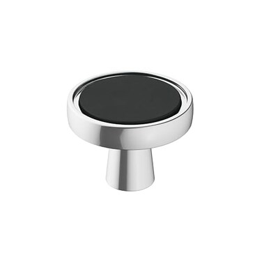 Amerock Cabinet Knob Polished ChromeMatte Black 138 inch 35 mm Diameter Mergence 1 Pack Drawer Knob Cabinet Hardware