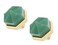 Rockcloud Pack of 2 Green Aventurine Hexagon Shape Crystal Stone Cabinet Knobs with Screws Drawer Pulls Decorative Knobs for Home Dresser Cupboard Closet Door
