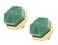 Rockcloud Pack of 2 Green Aventurine Hexagon Shape Crystal Stone Cabinet Knobs with Screws Drawer Pulls Decorative Knobs for Home Dresser Cupboard Closet Door