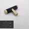 Gutuwellea 10 Pack 2 Inch Cabinet T Knob Aluminum Knob for Drawer Pulls Gold and Black Oxidation Finish with Diamond Pattern