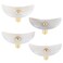 Rockcloud 4 PCS Moon Shaped Agate Pieces Drawer Knobs with Screws Polished Crystal Stone Pull Handle for Dresser Cupboard Office Home Decor